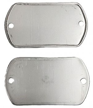 ROLLED EDGE DULL DOG TAG WITH TWO .125" HOLES